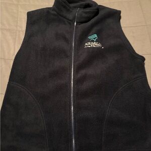 Aquarium of the Pacific Black Fleece Vest with logo
